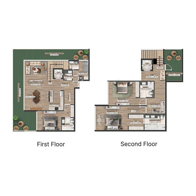 3 Bedrooms floor plan