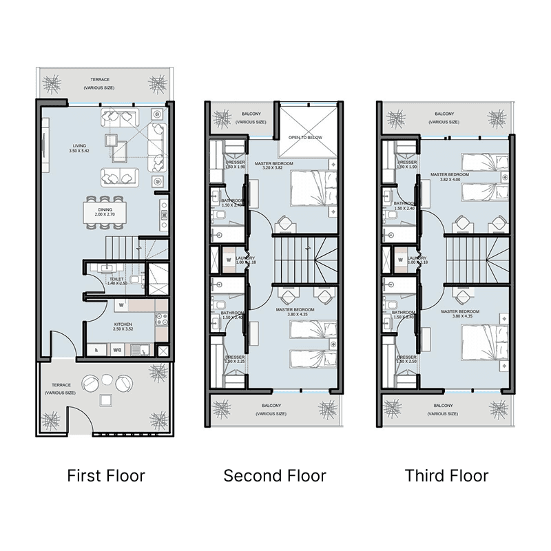 4 Bedrooms floor plan