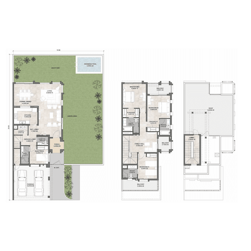3 Bedrooms floor plan