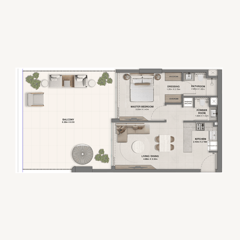 1 Bedroom floor plan
