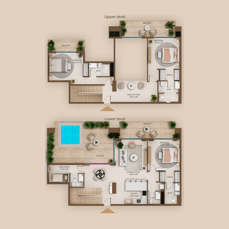 3 Bedrooms floor plan