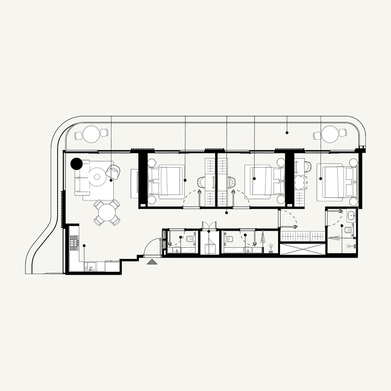 3 Bedrooms floor plan