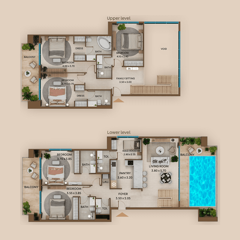 5 Bedrooms floor plan