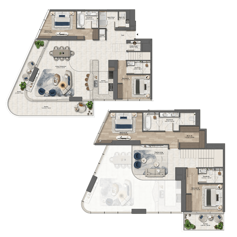 4 Bedrooms floor plan