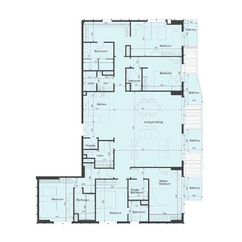 5 Bedrooms floor plan