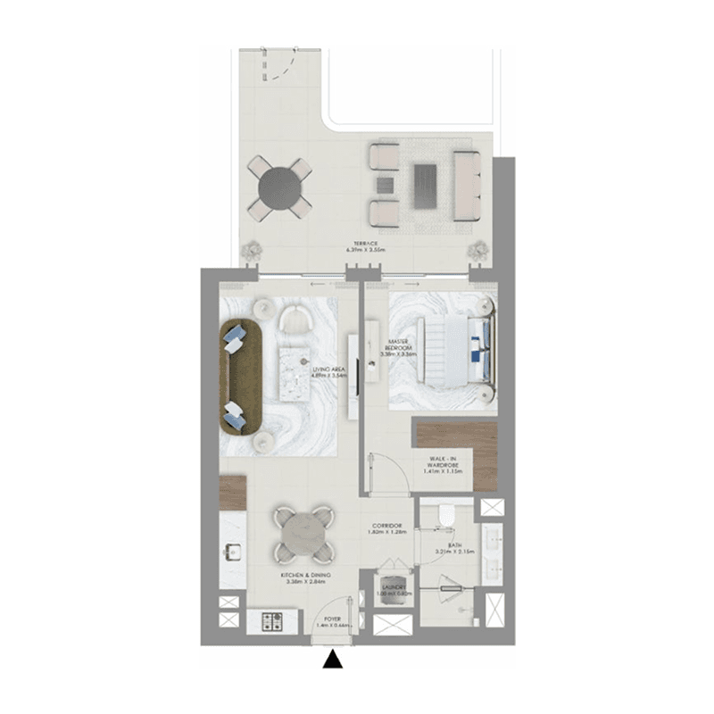 1 Bedroom floor plan