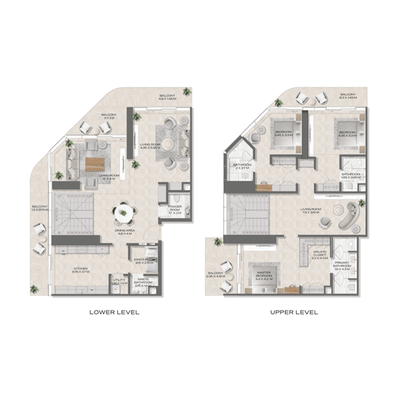 3 Bedrooms floor plan