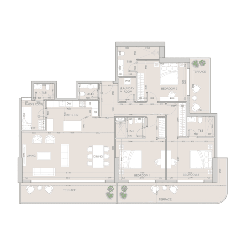 5 Bedrooms floor plan