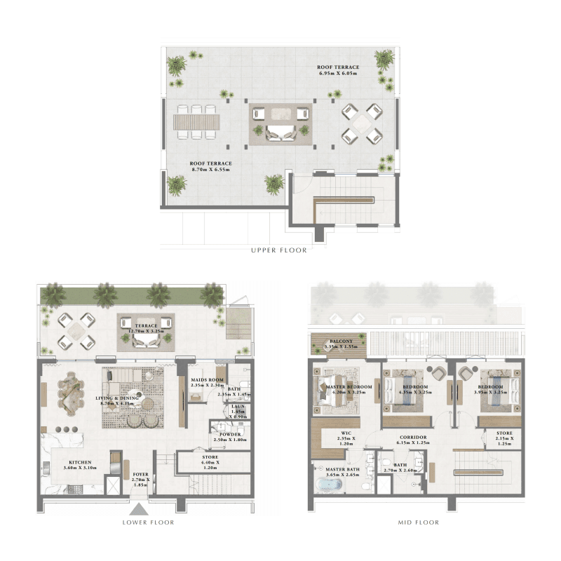 3 Bedrooms floor plan