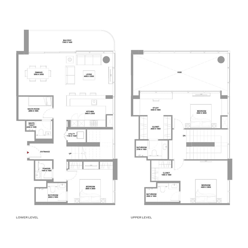 3 Bedrooms floor plan