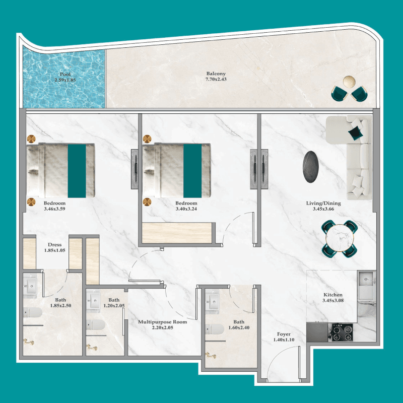 5 Bedrooms floor plan