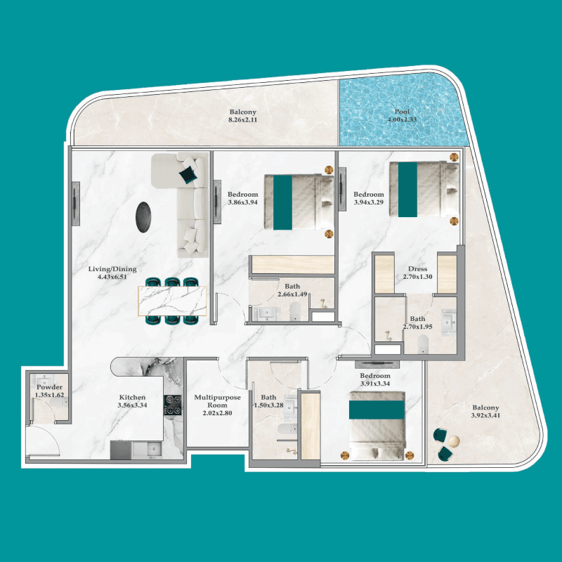 5 Bedrooms floor plan