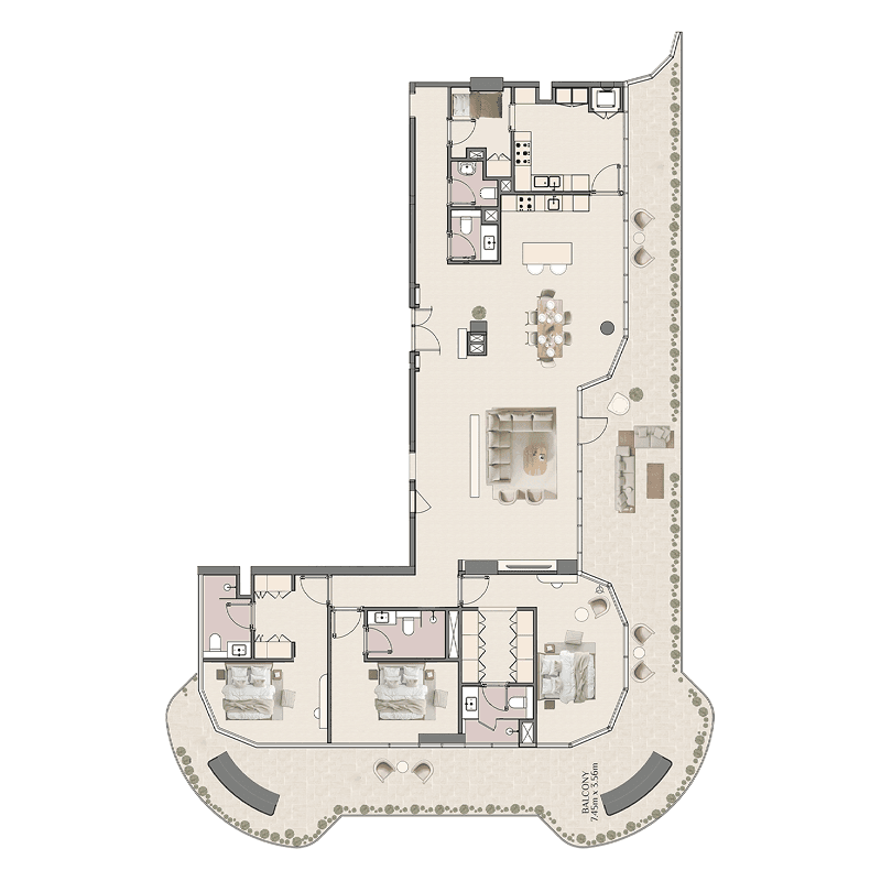 4 Bedrooms floor plan