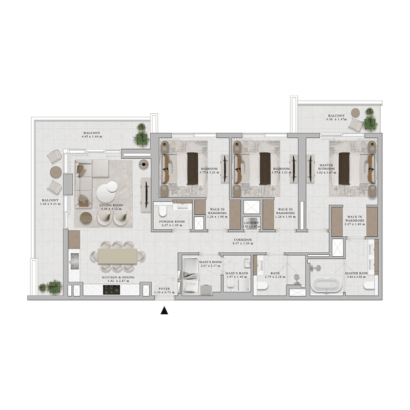 3 Bedrooms floor plan