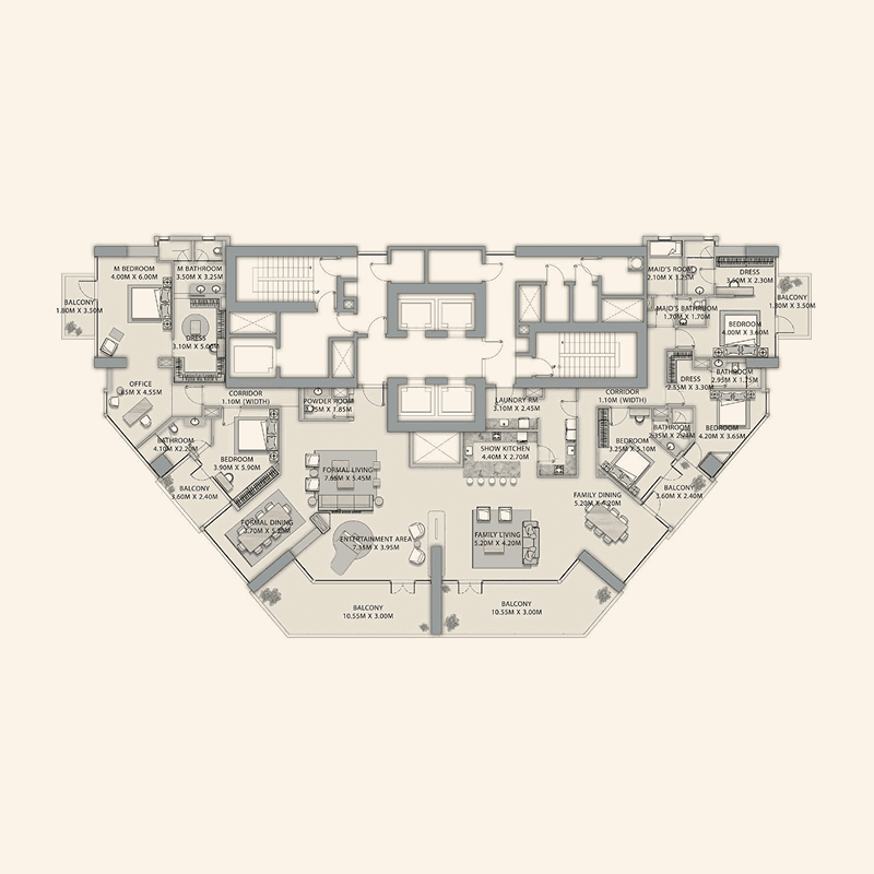 5 Bedrooms floor plan