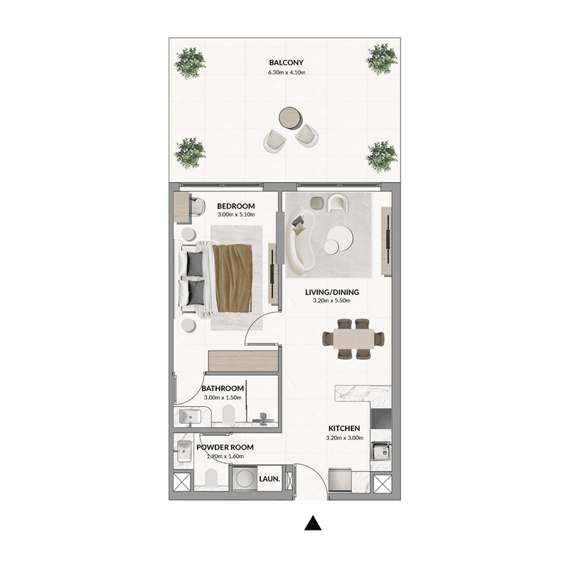 1 Bedroom floor plan
