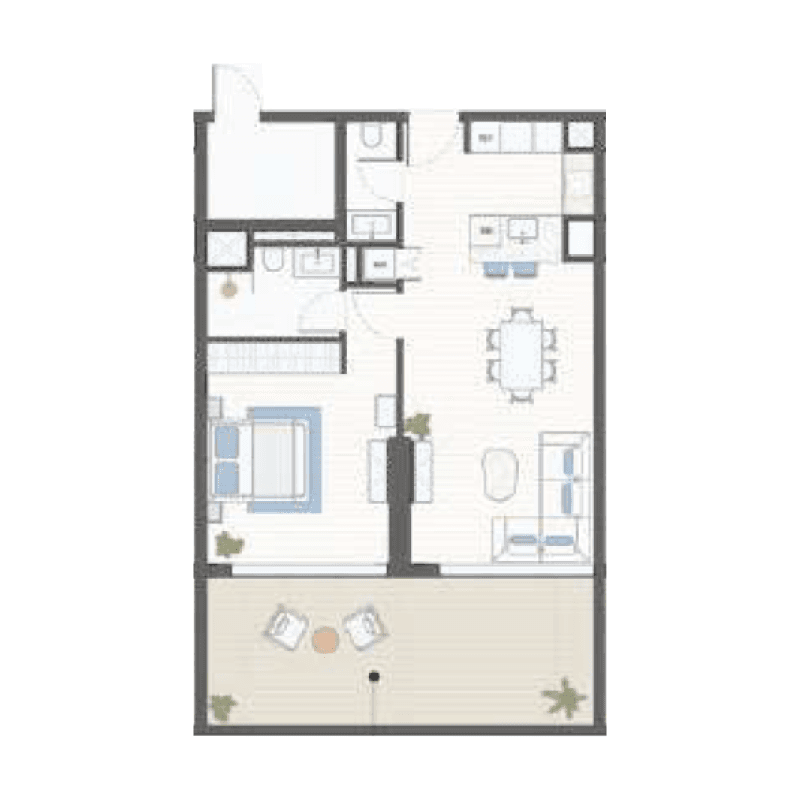 1 Bedroom floor plan