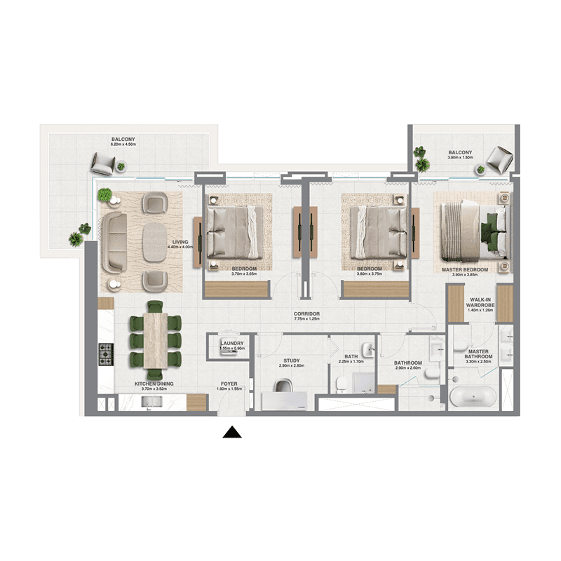 3 Bedrooms floor plan