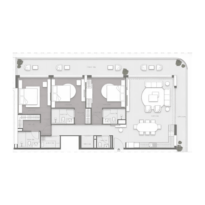 3 Bedrooms floor plan