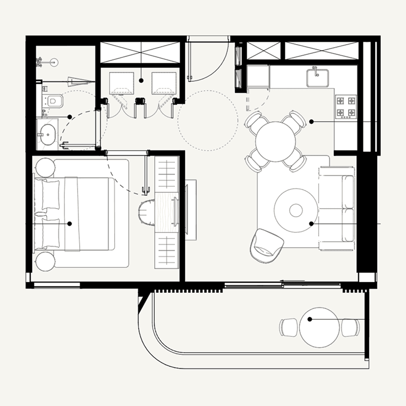 1 Bedroom floor plan