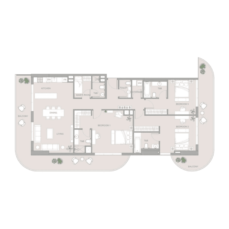 5 Bedrooms floor plan