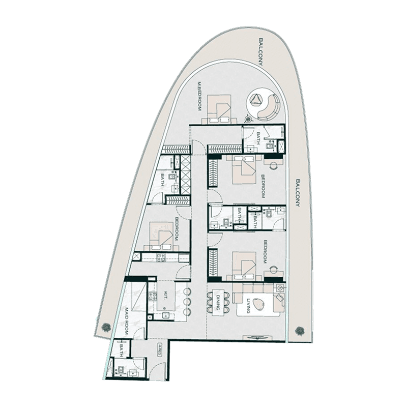 4 Bedrooms floor plan