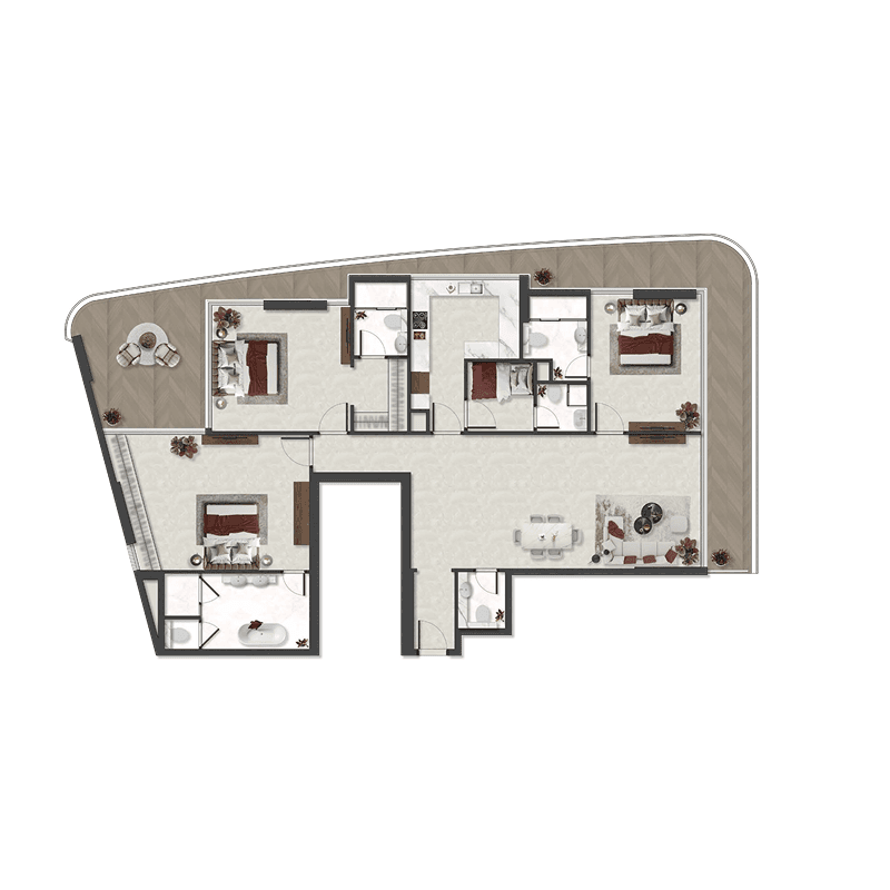 3 Bedrooms floor plan