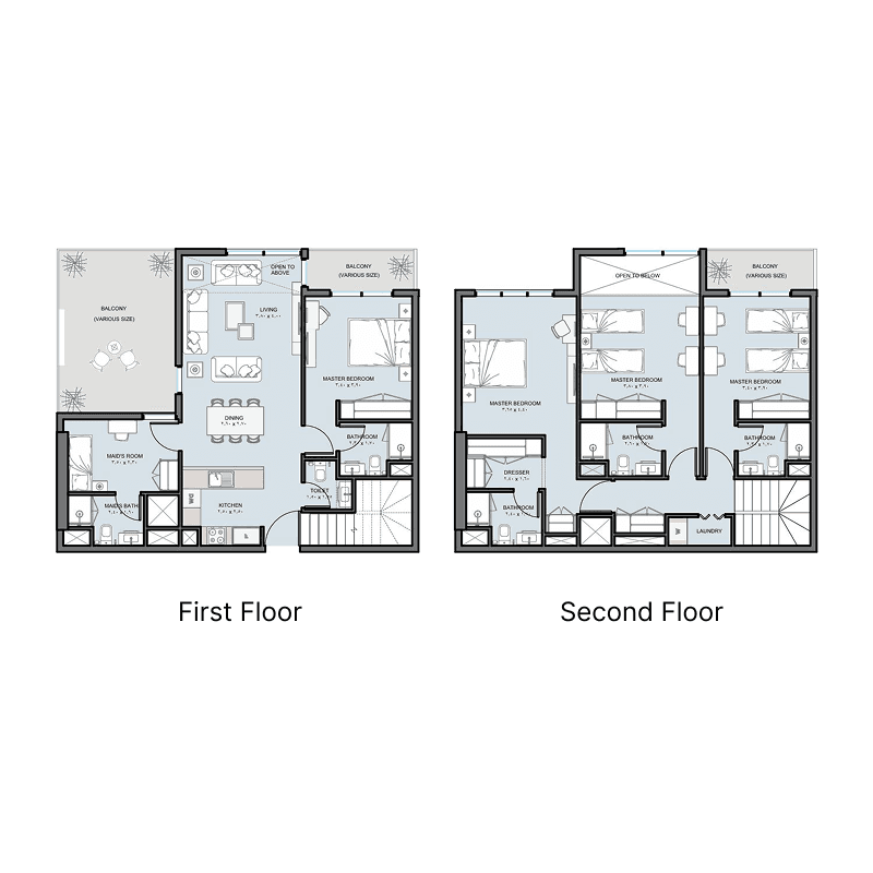 4 Bedrooms floor plan