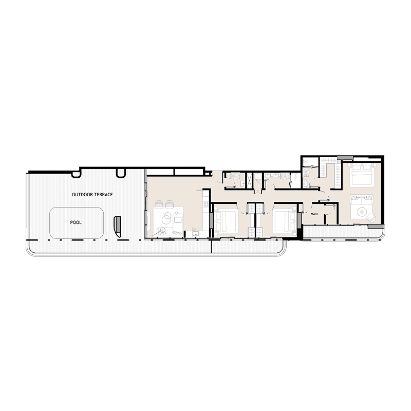 3 Bedrooms floor plan