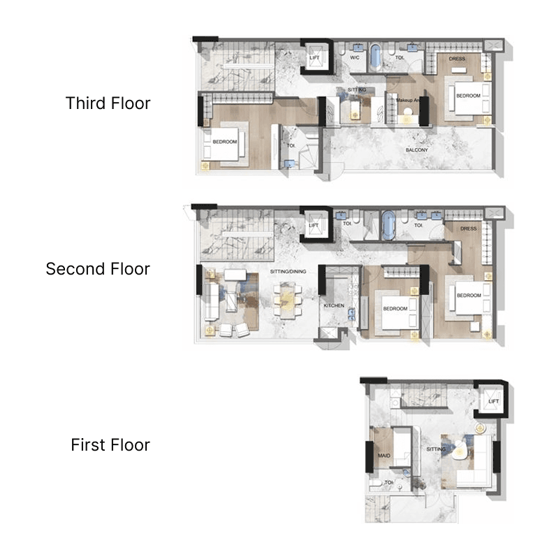 4 Bedrooms floor plan