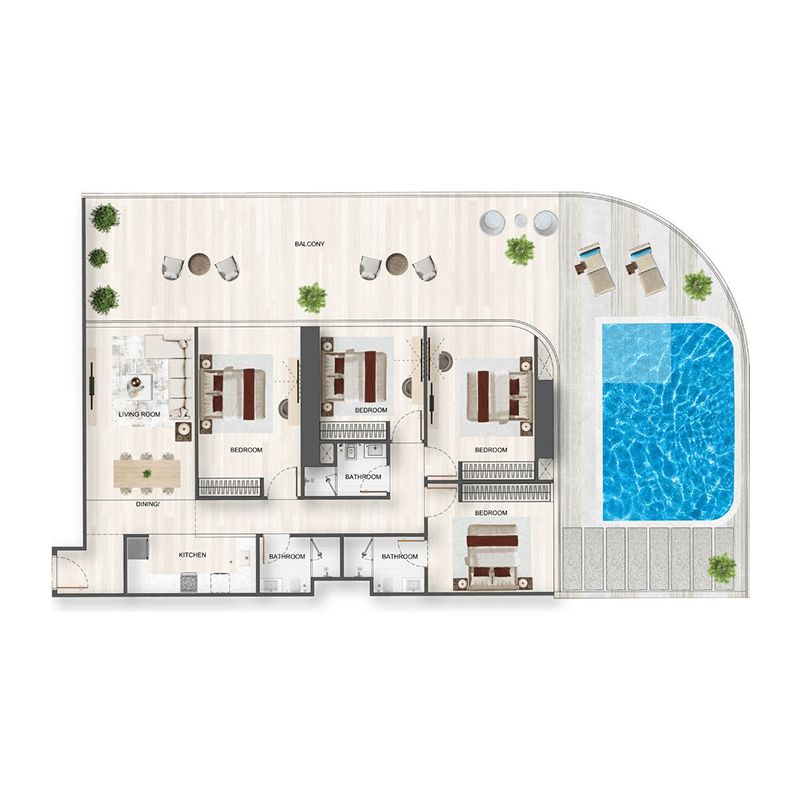 4 Bedrooms floor plan