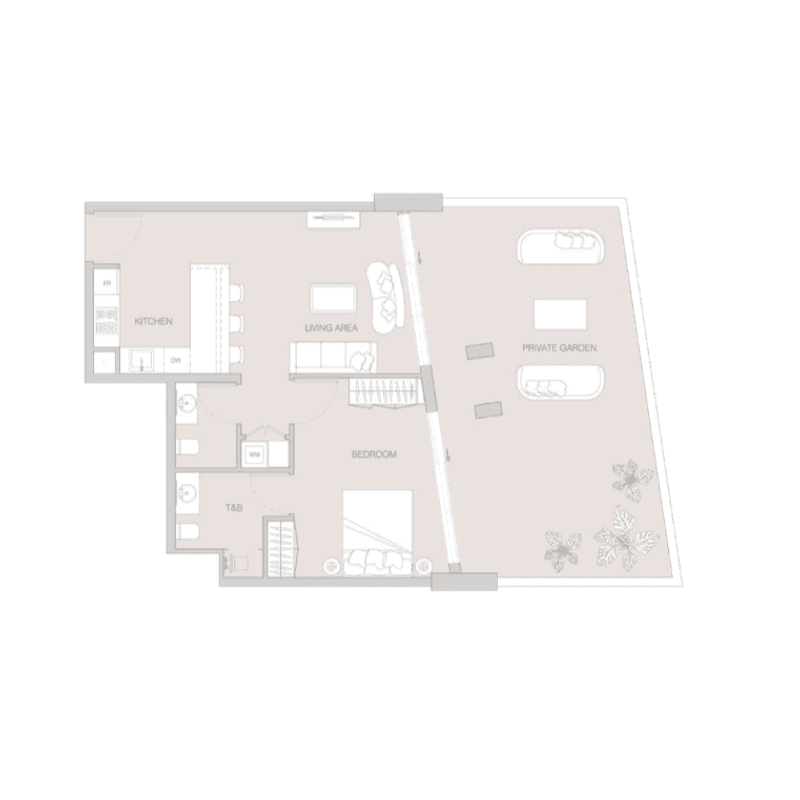 1 Bedroom floor plan
