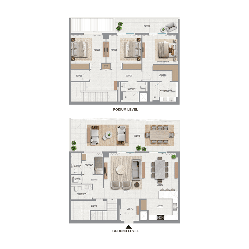 3 Bedrooms floor plan