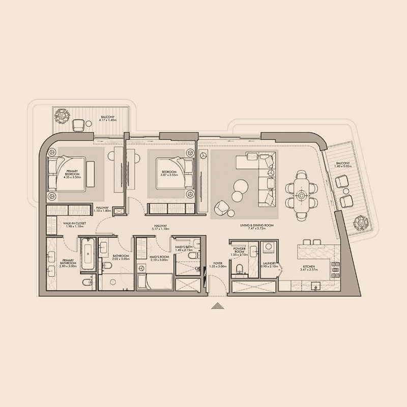 5 Bedrooms floor plan