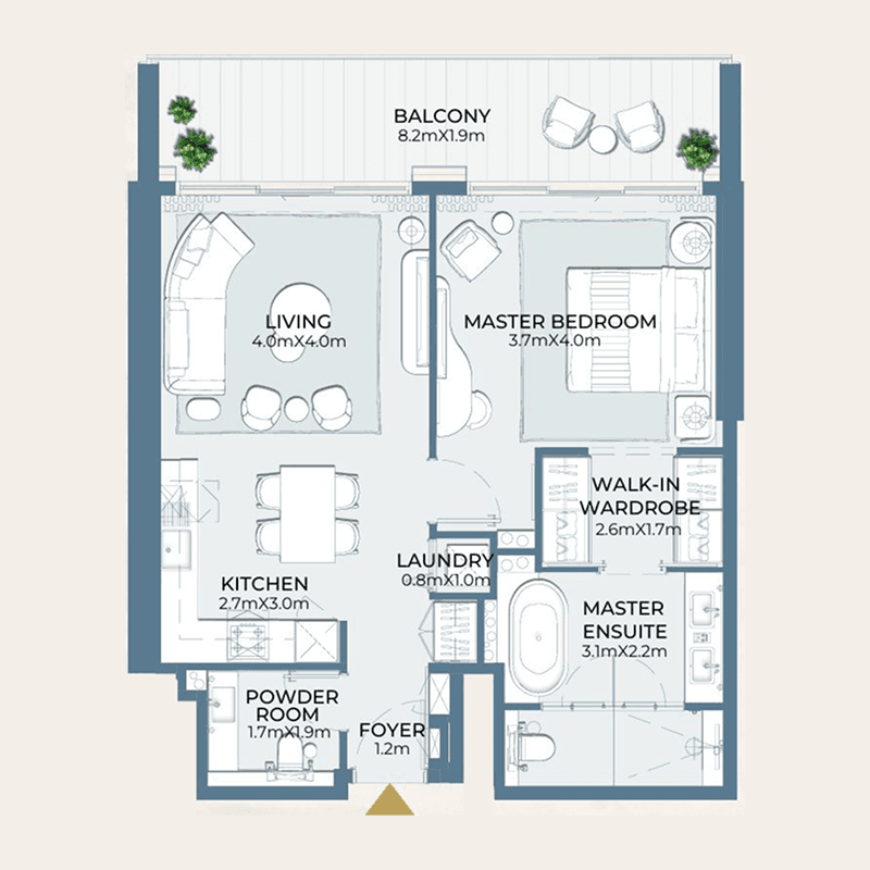 1 Bedroom floor plan