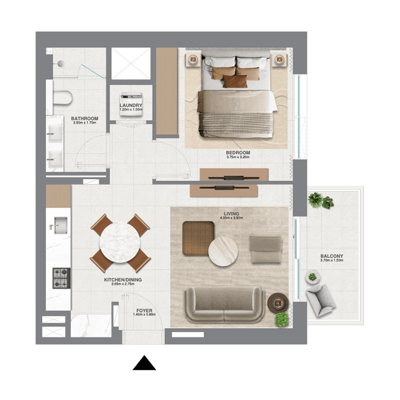 1 Bedroom floor plan
