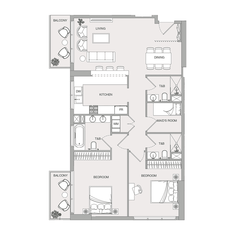 5 Bedrooms floor plan