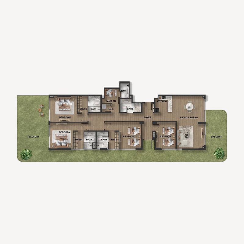 4 Bedrooms floor plan