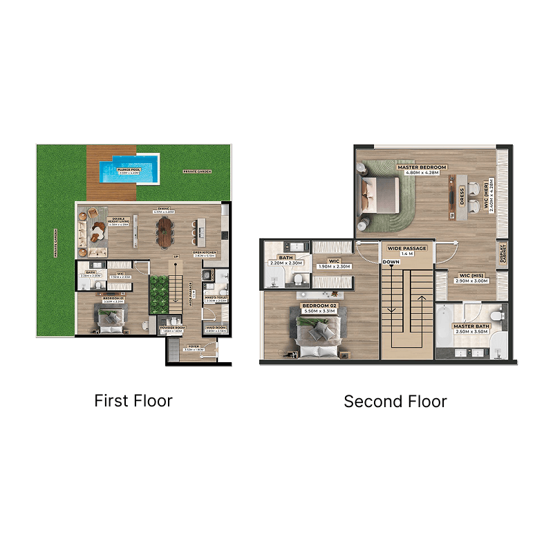 3 Bedrooms floor plan