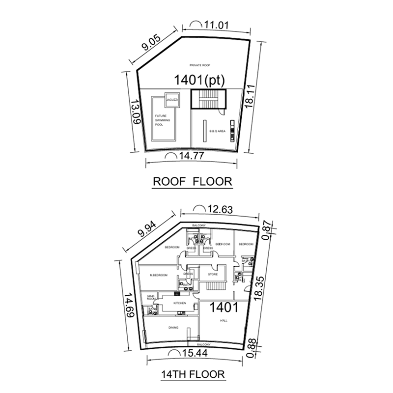 4 Bedrooms floor plan