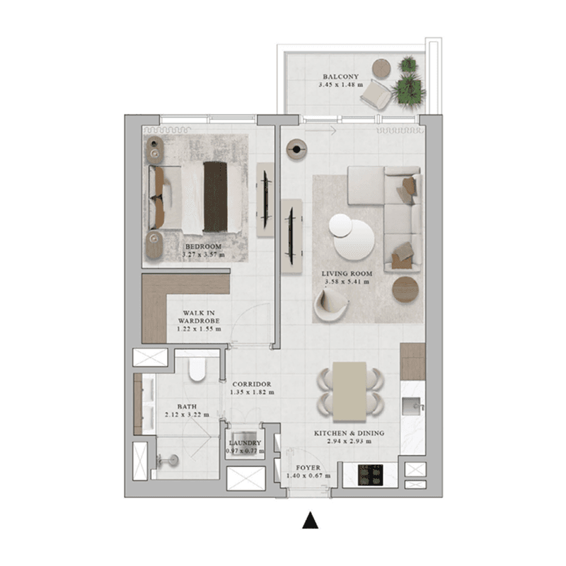 1 Bedroom floor plan