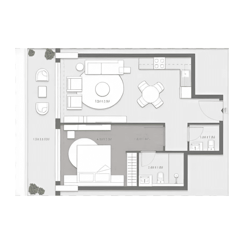 1 Bedroom floor plan