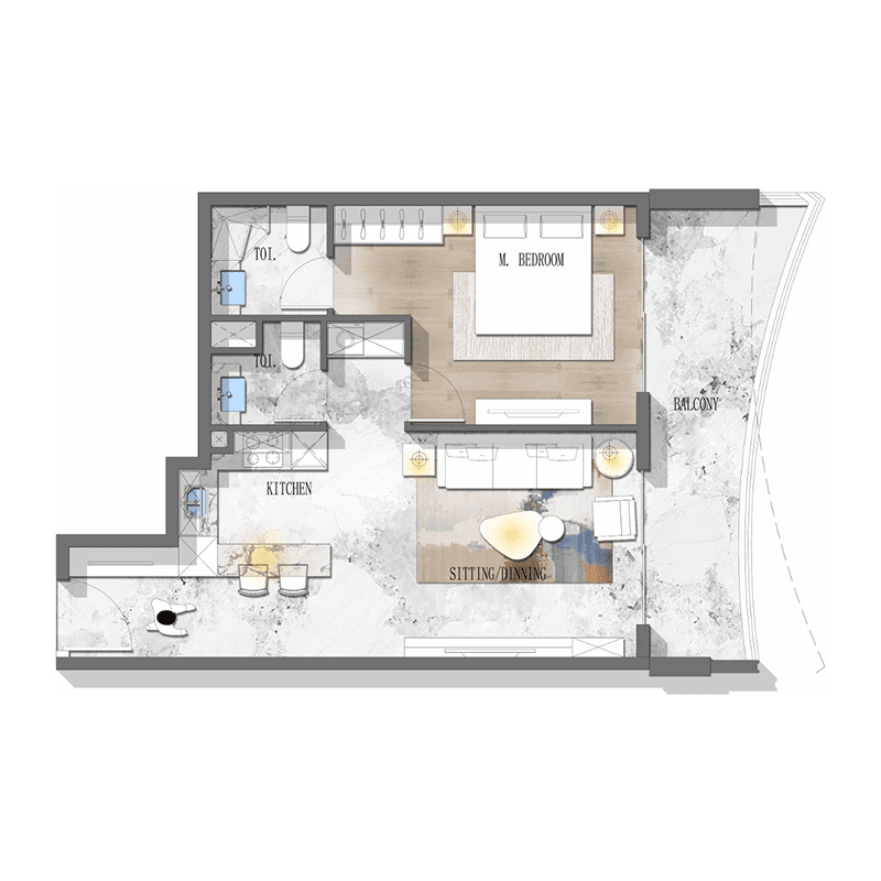1 Bedroom floor plan