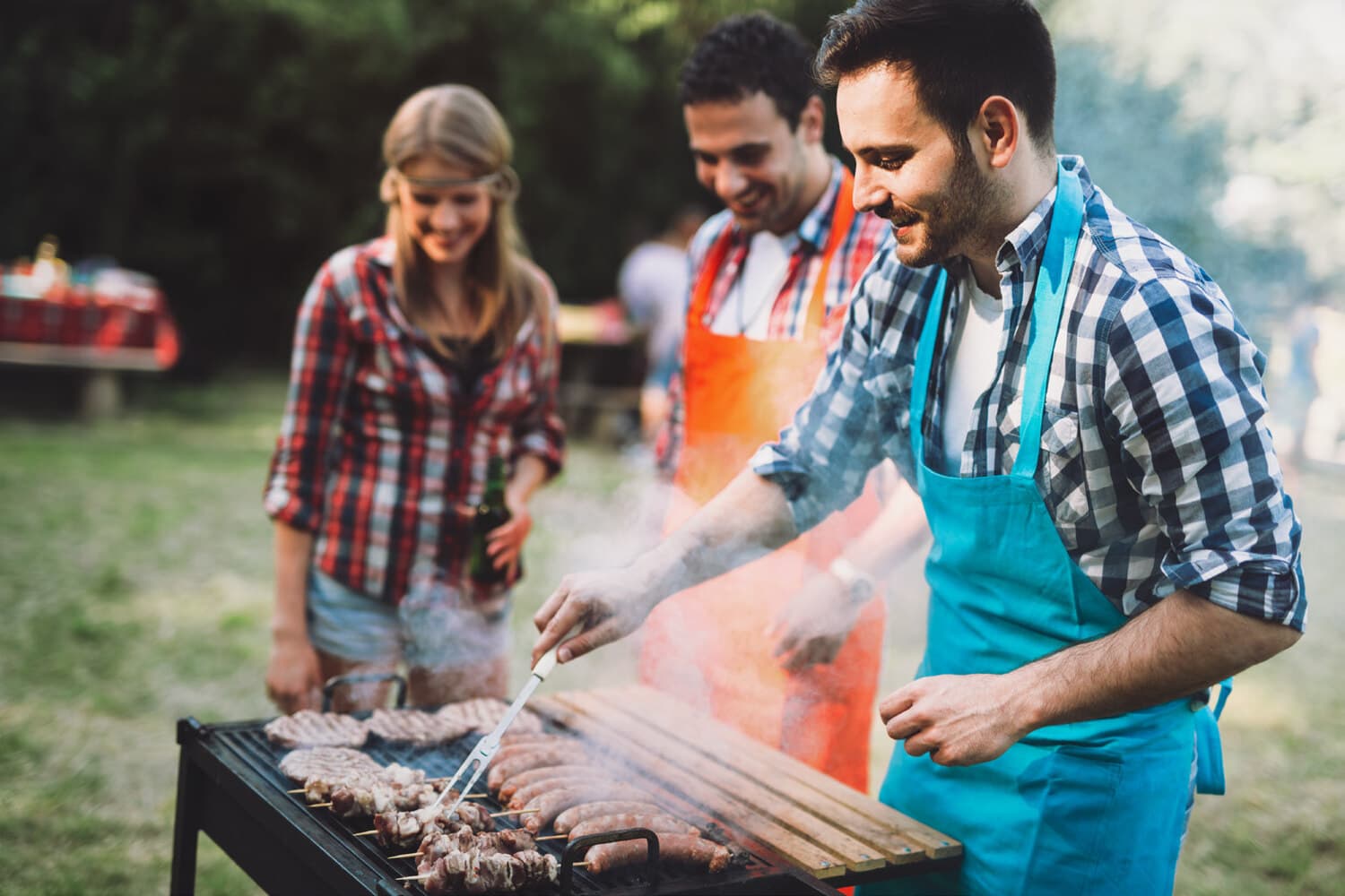 Outdoor BBQ lounge