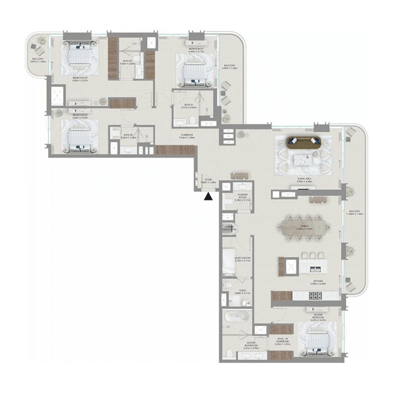 4 Bedrooms floor plan