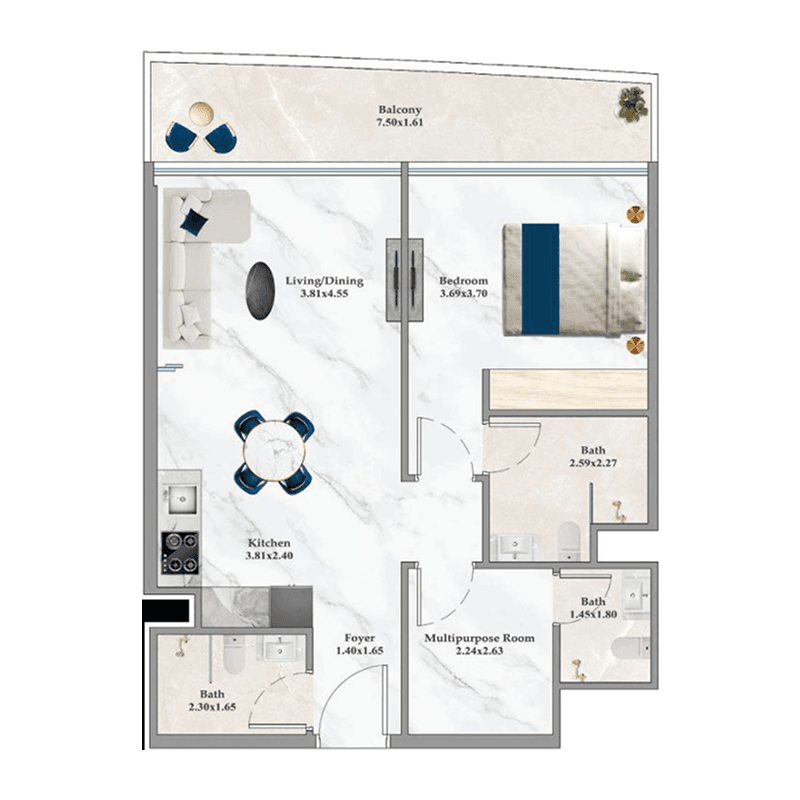 5 Bedrooms floor plan