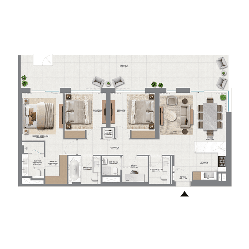 3 Bedrooms floor plan