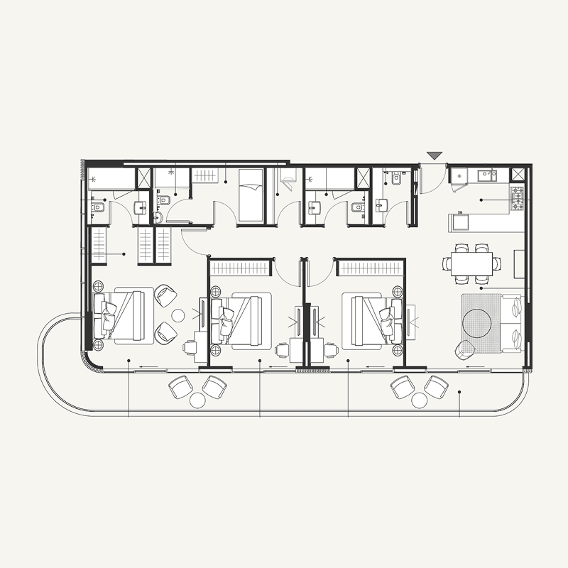 3 Bedrooms floor plan