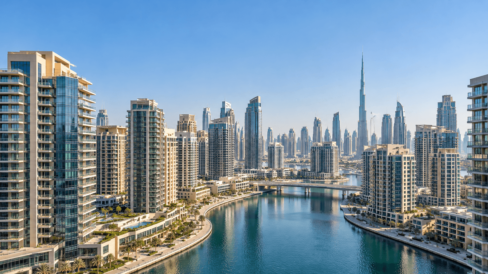 Dubai residential towers in daylight