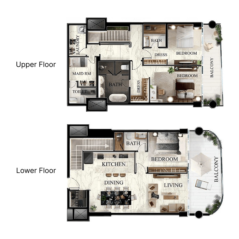 3 Bedrooms floor plan